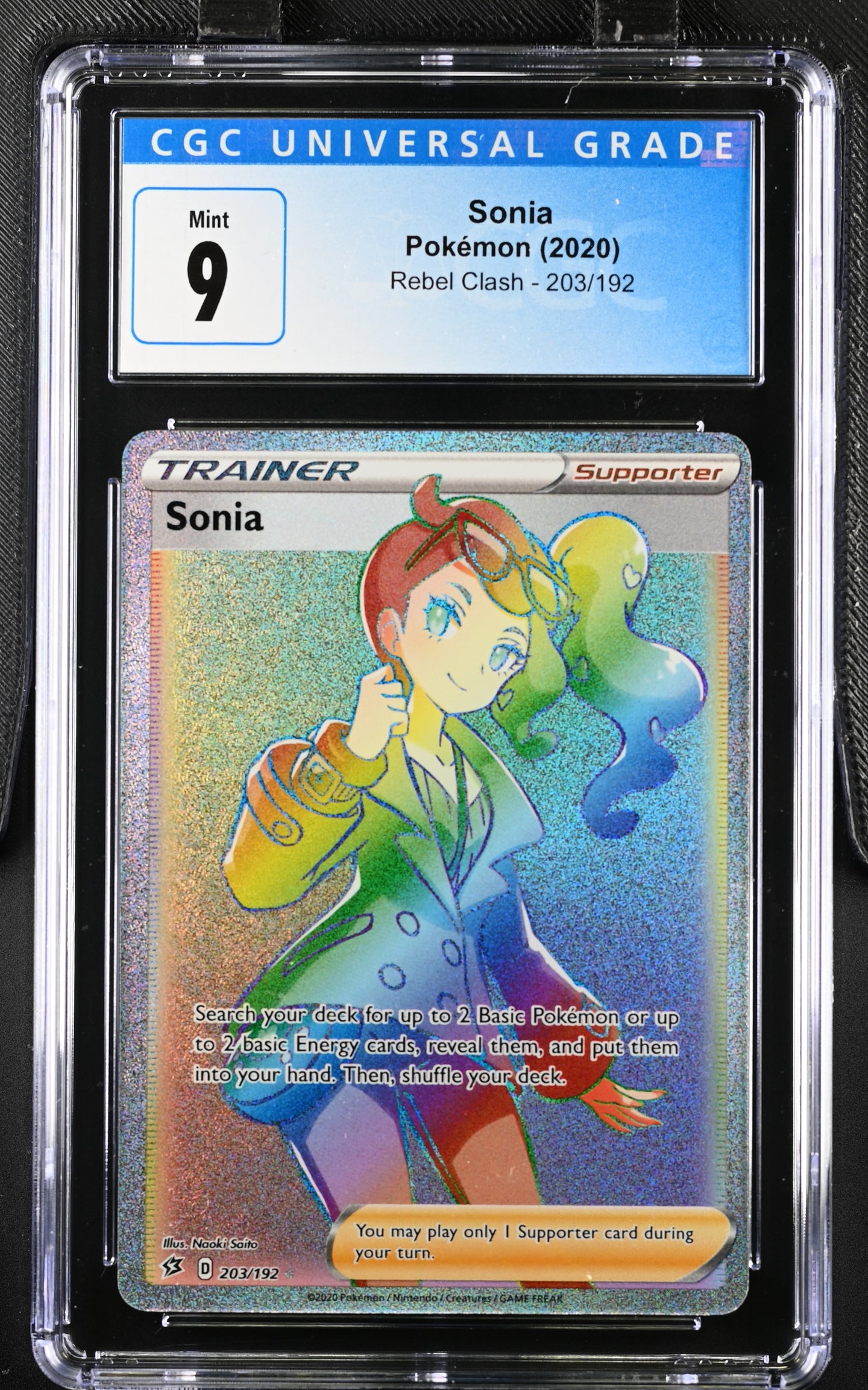 CGC 9 Sonia Rainbow Full Art Trainer (Graded Card)