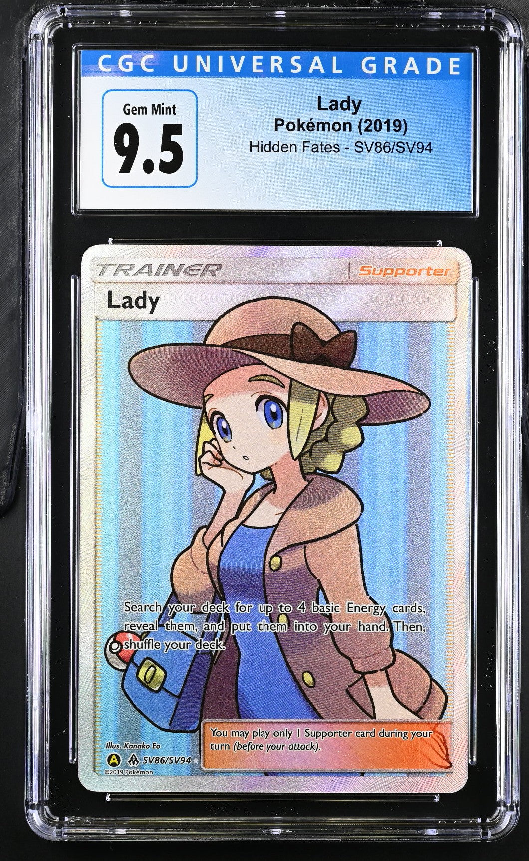 CGC 9.5 Lady Full Art Trainer (Graded Card)