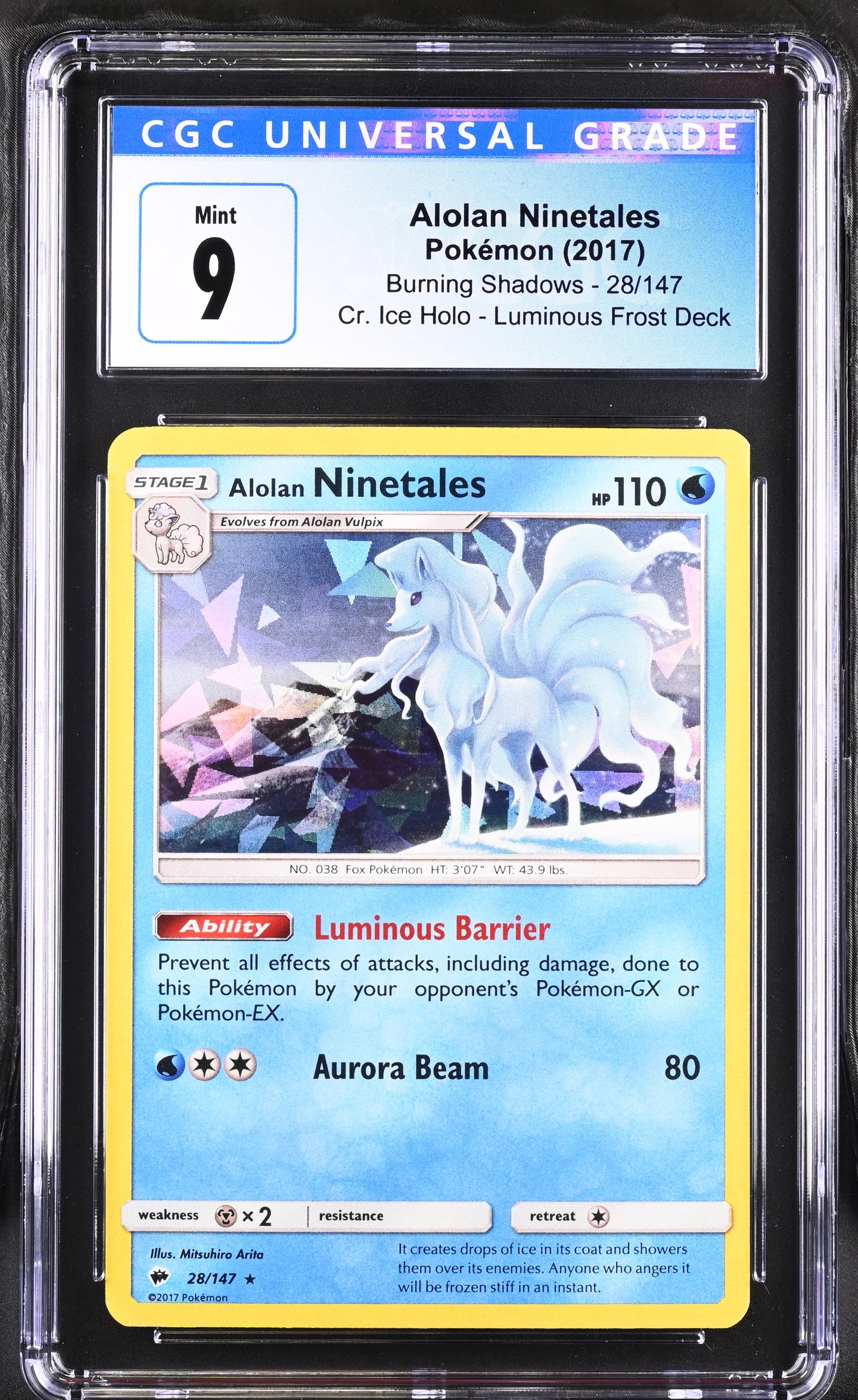 CGC 9 Alolan Ninetales Cracked Ice Holo (Graded Card) Phurion CGC 9 Alolan Ninetales Cracked Ice Holo (Graded Card) Phurion