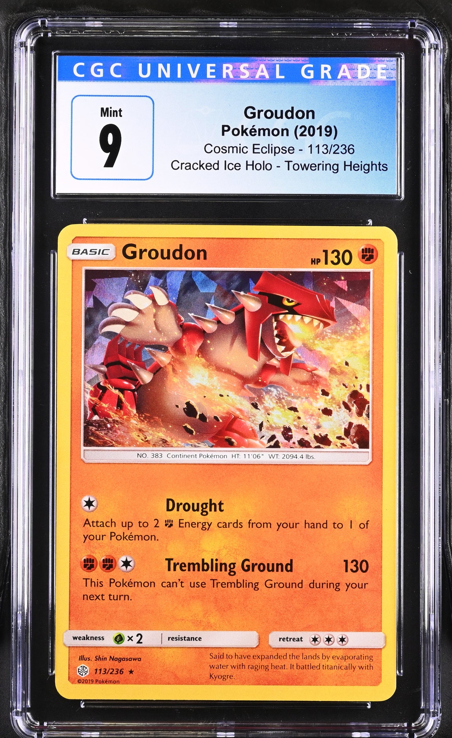 CGC 9 Groudon Cracked Ice Holo (Graded Card)