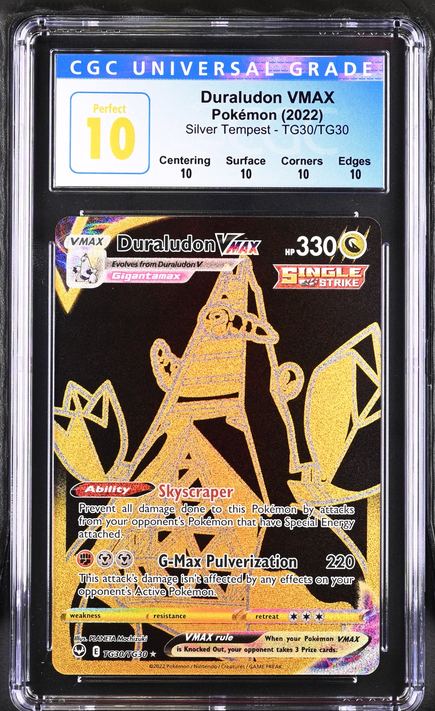 CGC PERFECT 10 English Duraludon VMAX Gold (Graded Card)