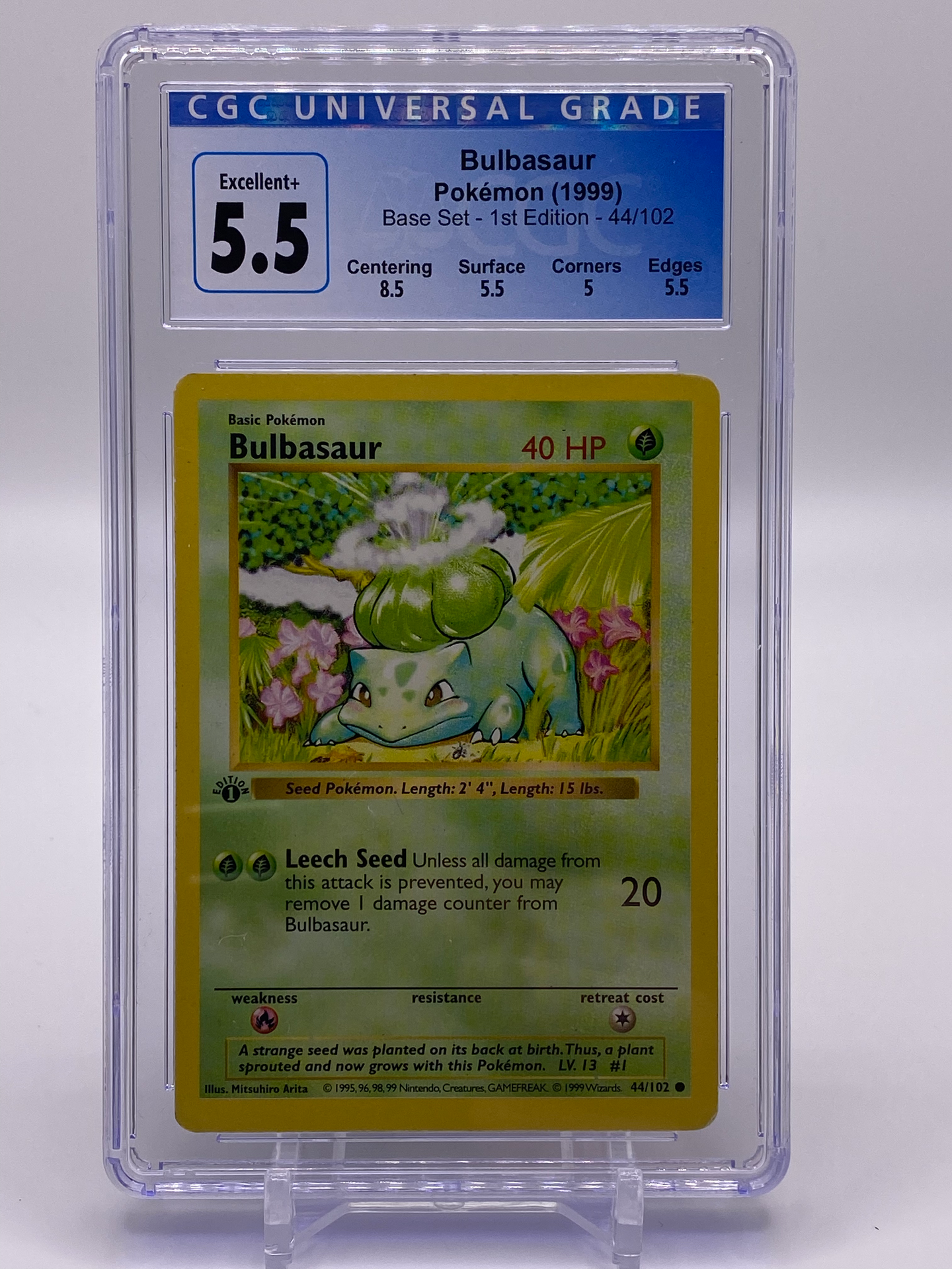 bulbasaur graded card CGC 5.5 1st Edition Base Set Bulbasaur (Graded Card) – Phurion