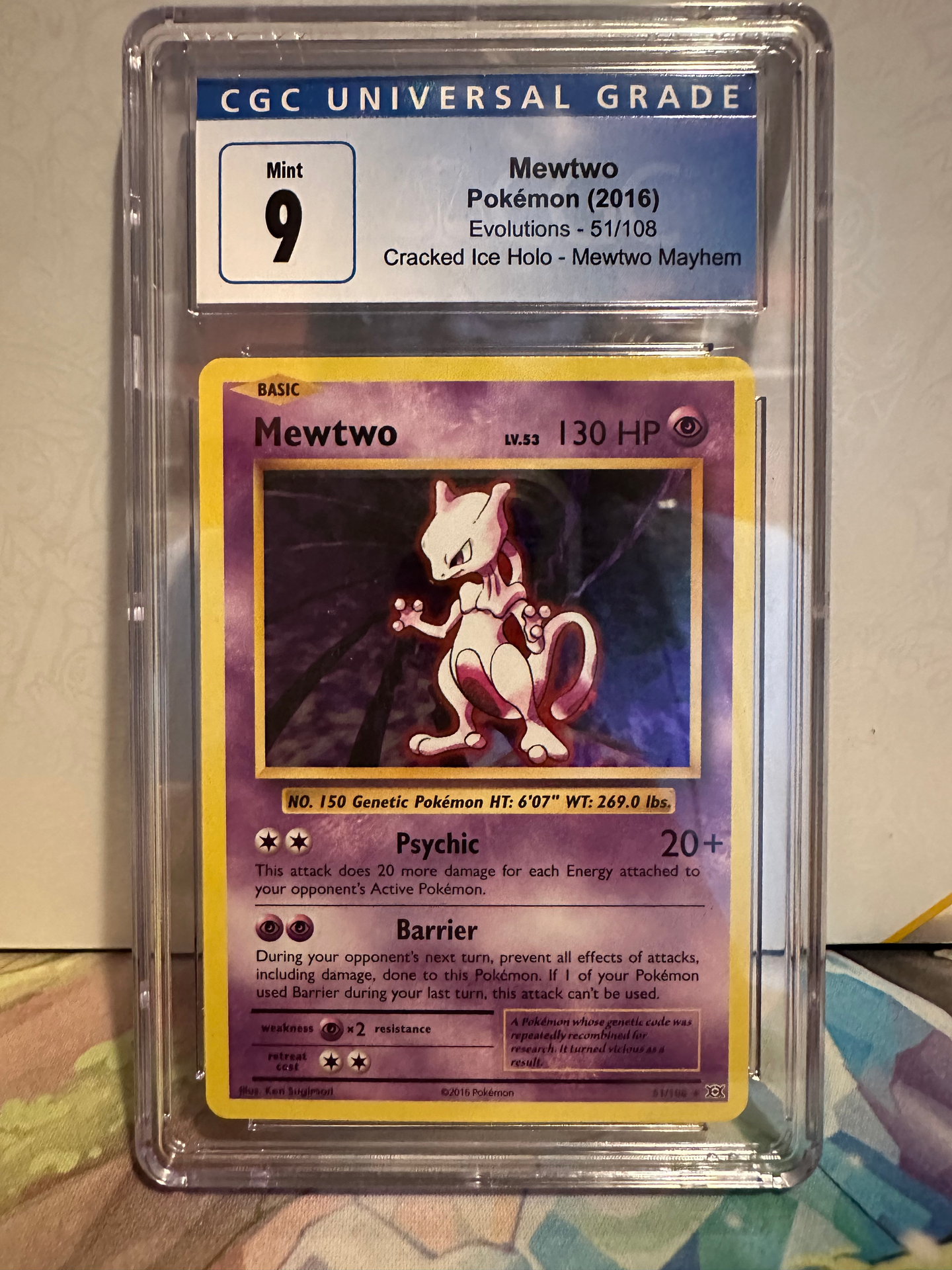 CGC 9 Mewtwo Cracked Ice Holo (Graded Card)