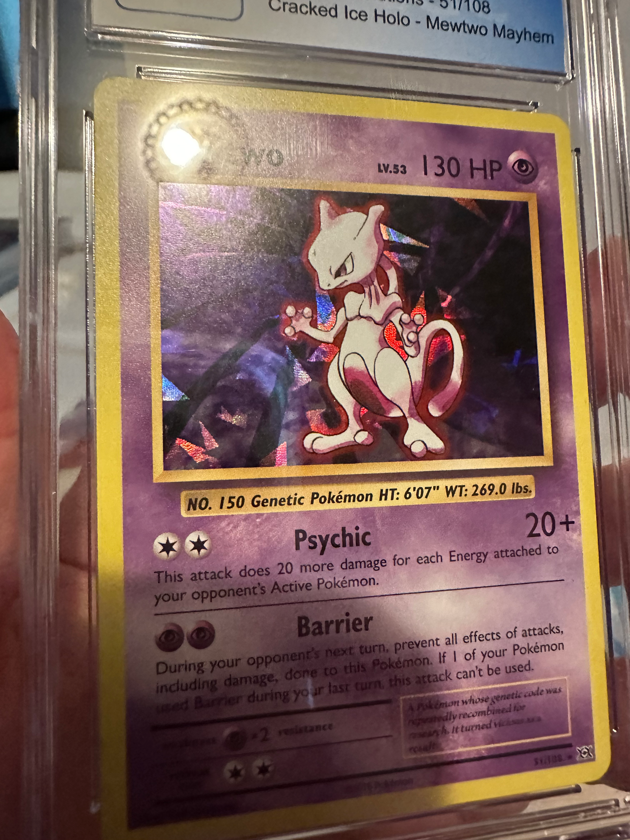 cracked ice pokemon cards CGC 9 Mewtwo Holo (Graded Card) – Phurion POWER) [LLL] Thunder Climb Name:Timeless Wisdom How to straighten out Grade_Ace 8