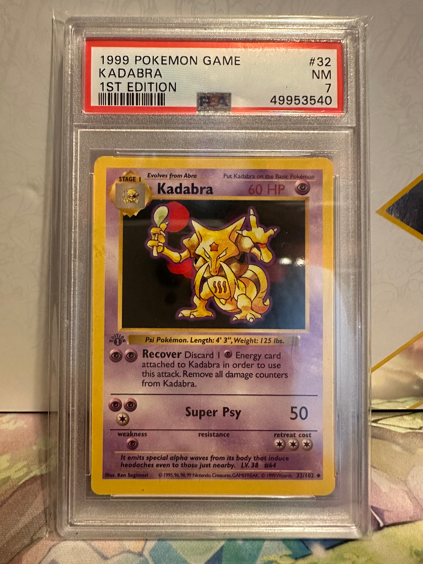 PSA 7 1st Edition Kadabra Base Set (Graded Card)