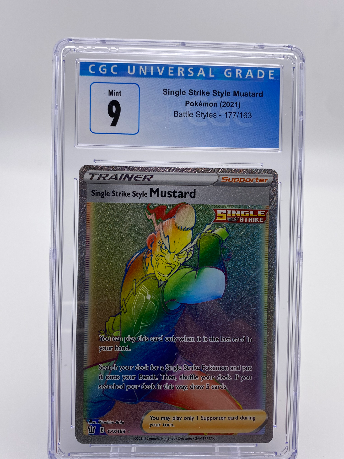 CGC 9 Single Strike Style Mustard Rainbow Trainer (Graded Card)