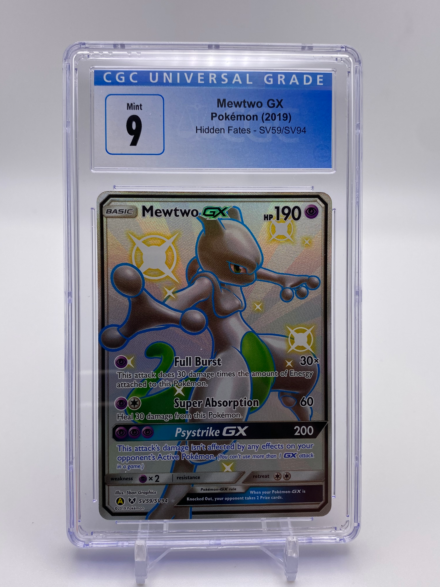 shiny mewtwo pokemon card CGC 9 Mewtwo GX Full Art Shiny (Graded Card) – Phurion