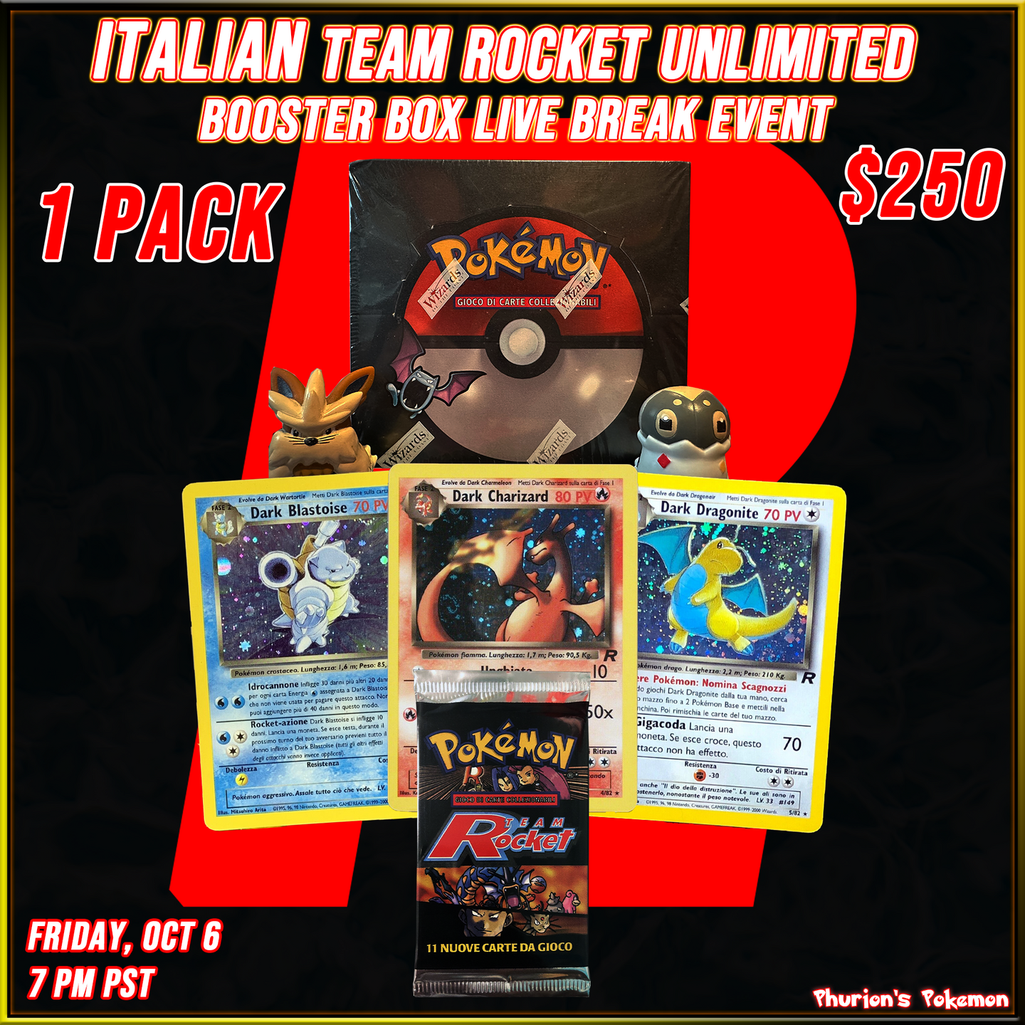 VINTAGE BOX BREAK EVENT 10/6 - ITALIAN Team Rocket Unlimited (Personal Break)