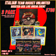 Load image into Gallery viewer, VINTAGE BOX BREAK EVENT 10/6 - ITALIAN Team Rocket Unlimited (Personal Break)
