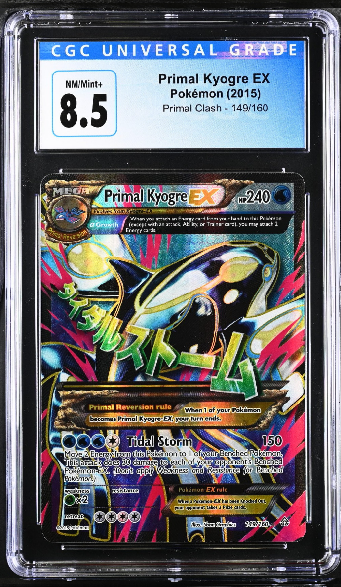 CGC 8.5 Primal Kyogre EX Full Art (Graded Card) Phurion CGC 8.5 Primal Kyogre EX Full Art (Graded Card) Phurion