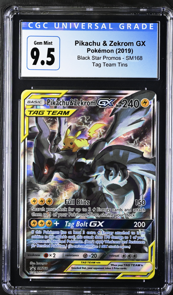 CGC 9.5 Pikachu & Zekrom GX Alt Art Promo (Graded Card) CGC 9.5 Pikachu & Zekrom GX Alt Art Promo (Graded Card)